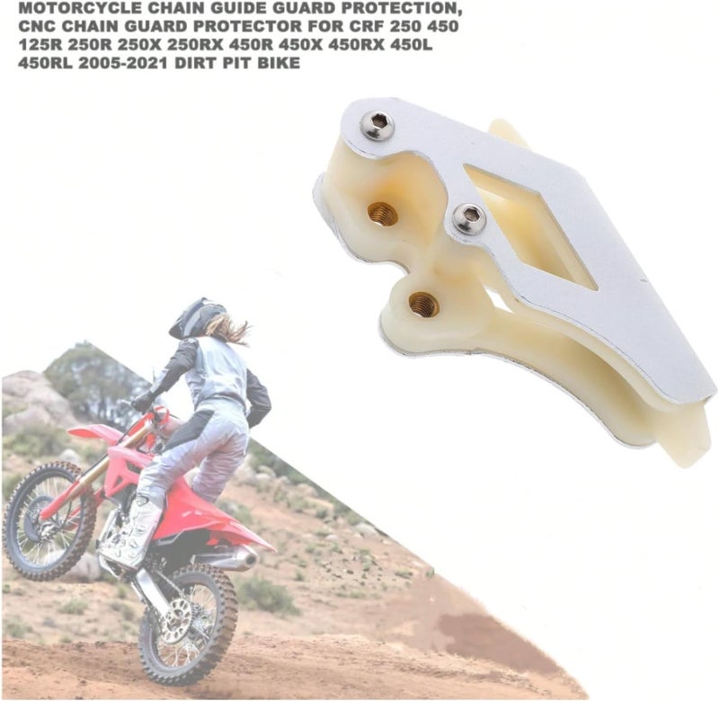 DREAM MOTION Motorcycle Aluminum Chain Guide Protector Sprocket Guard Protector for Honda CRF250R CRF110 Apollo125cc Kawasaki KLX110 KAYO Ducati Suzuki KTM ATV Dirt Bike Accessories(Silver) - Image 3